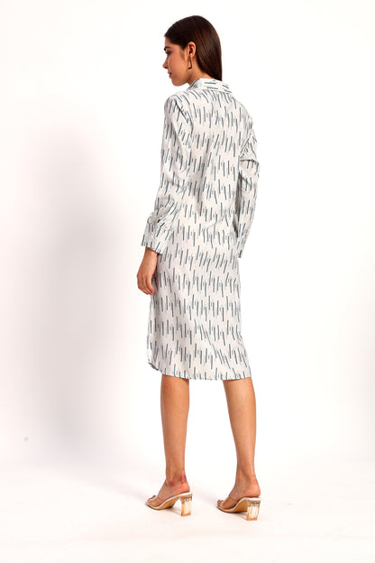 Slub Print Straight Dress