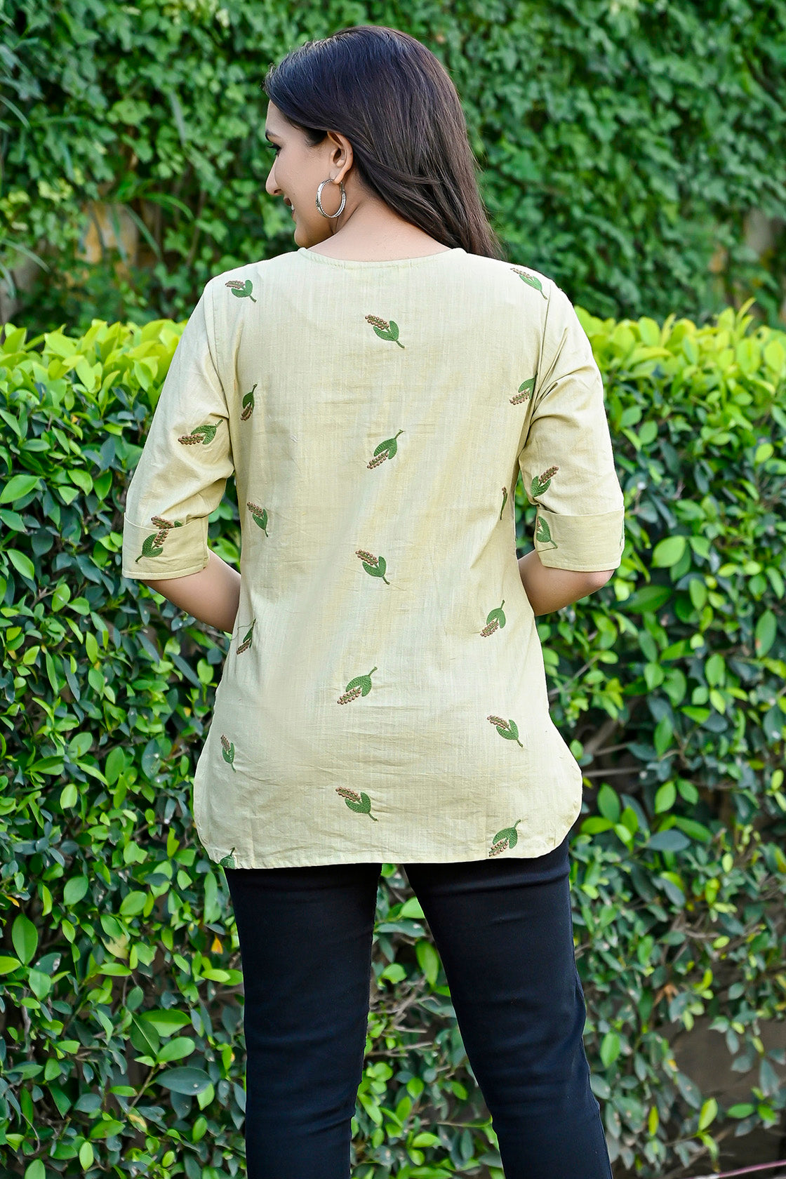 Chikoo Embroidered Cotton Top