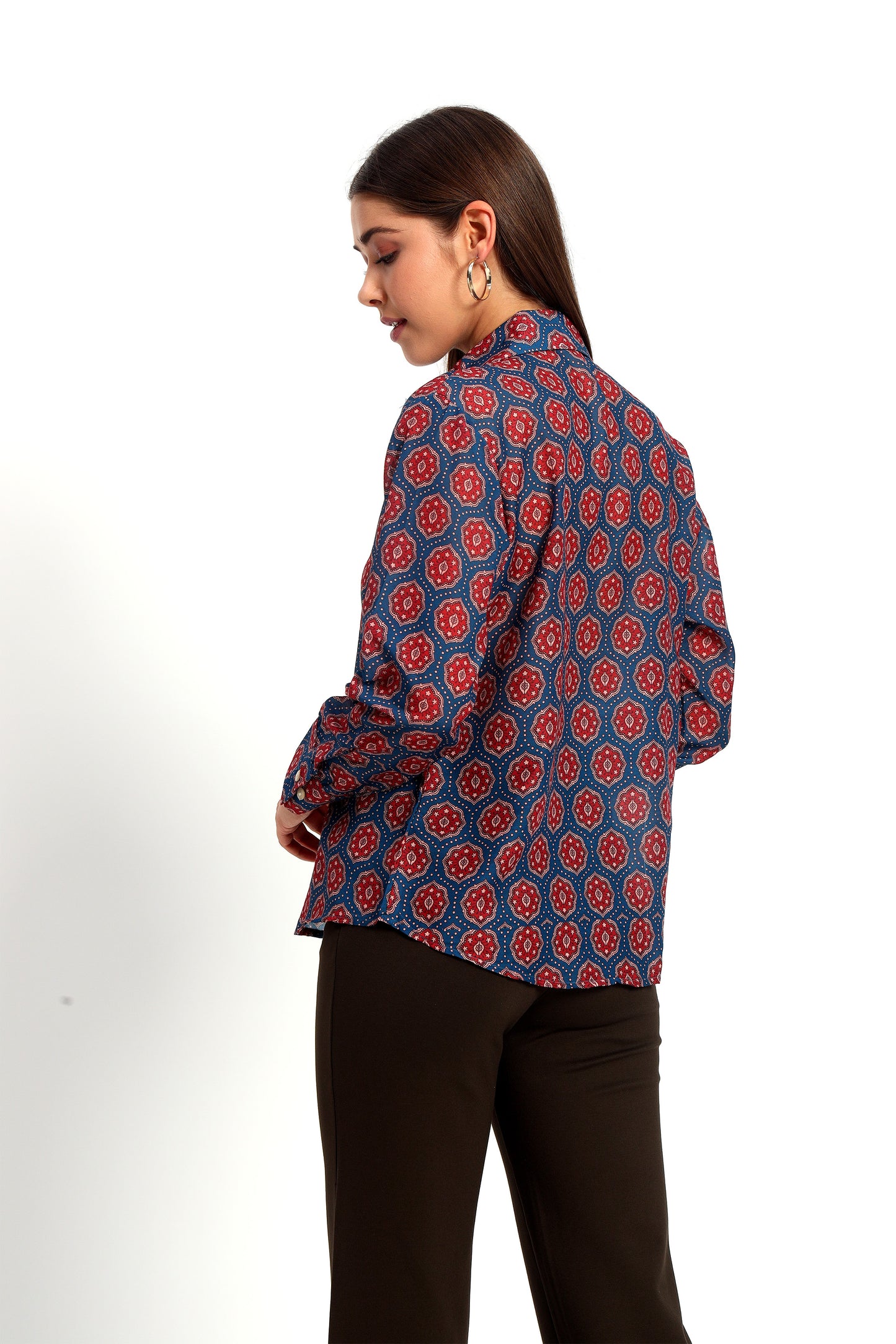 Navy Ajrak Print Shirt