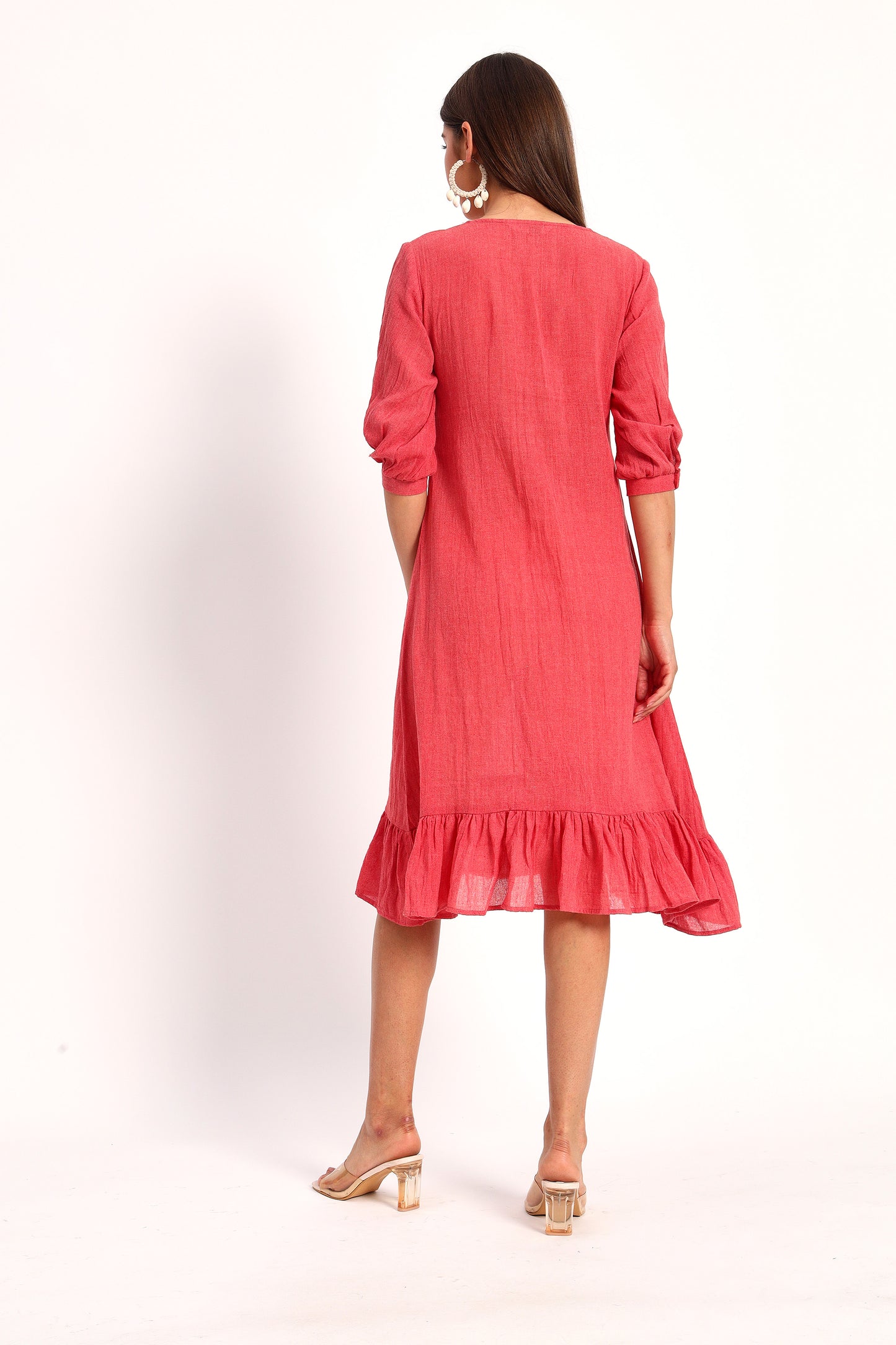 Fiery Pink A-Line Dress