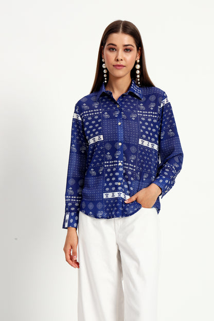 Indigo Printed Shirt