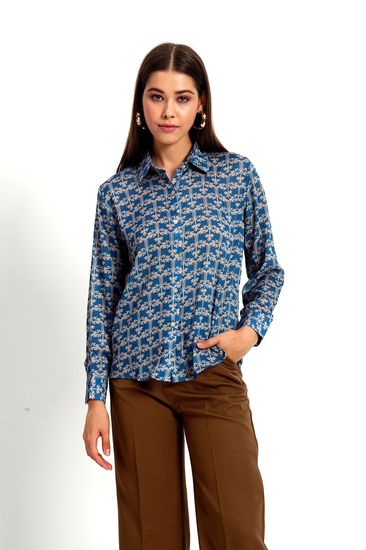 Light Indigo Printed Shirt