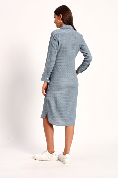 Wrinkle Grey Straight Dress