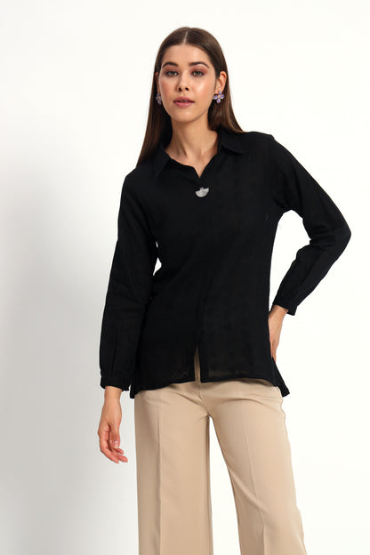 Classic Black Cotton Shirt