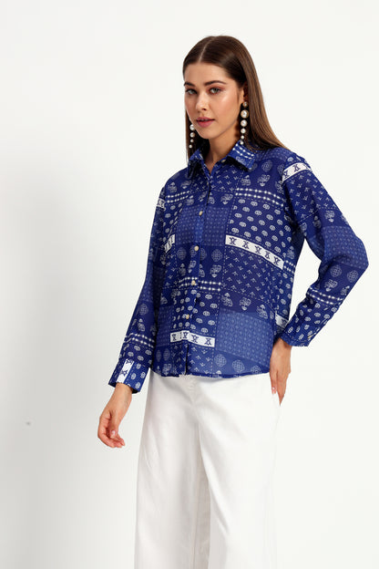 Indigo Printed Shirt