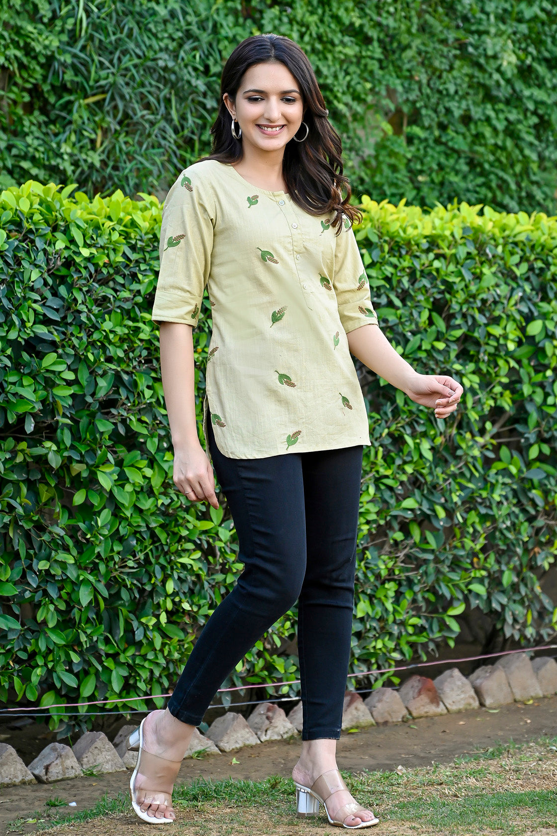 Chikoo Embroidered Cotton Top