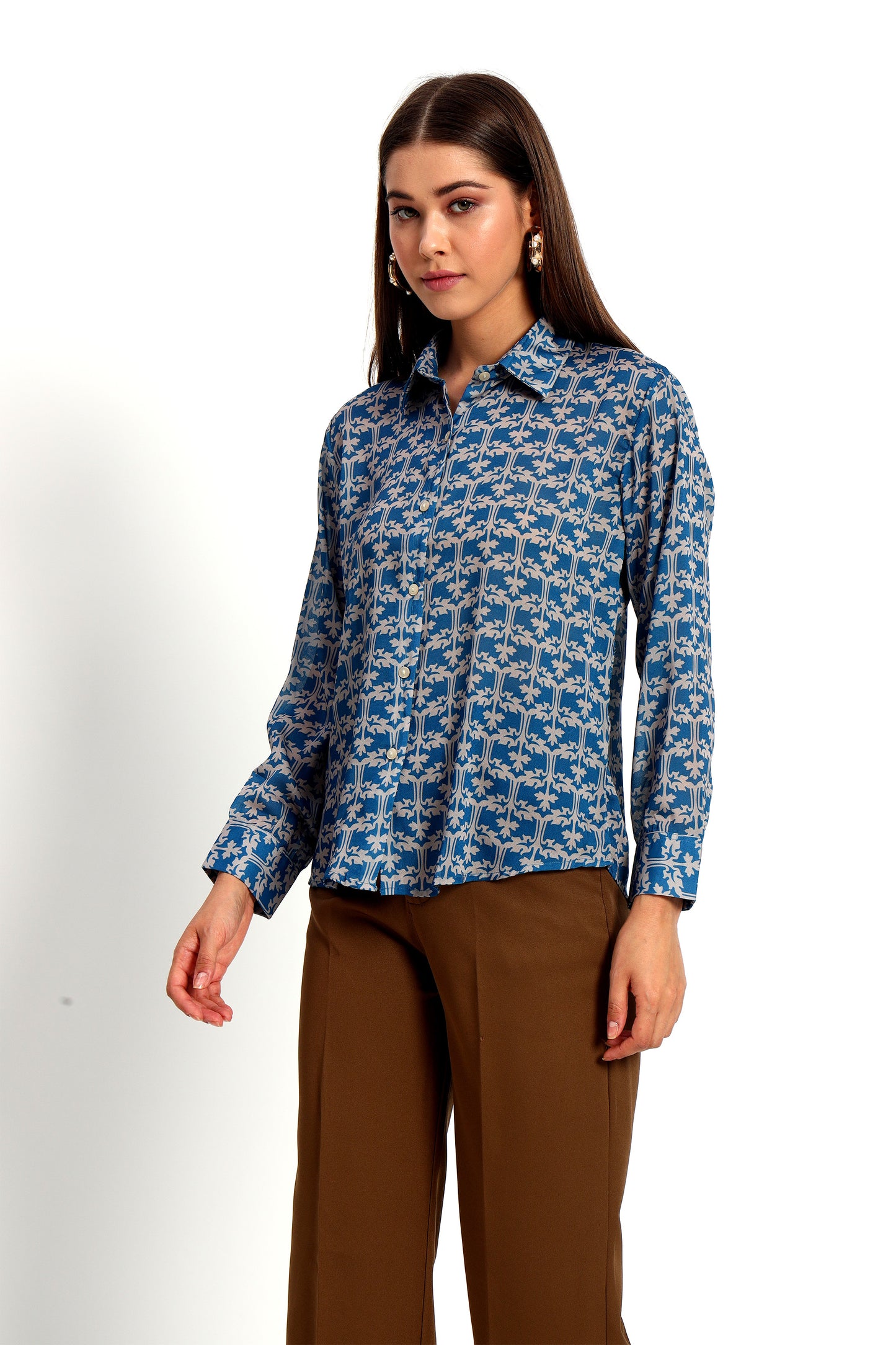 Light Indigo Printed Shirt