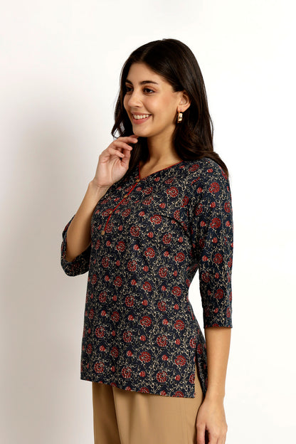 Ajrak Print Short Tunic