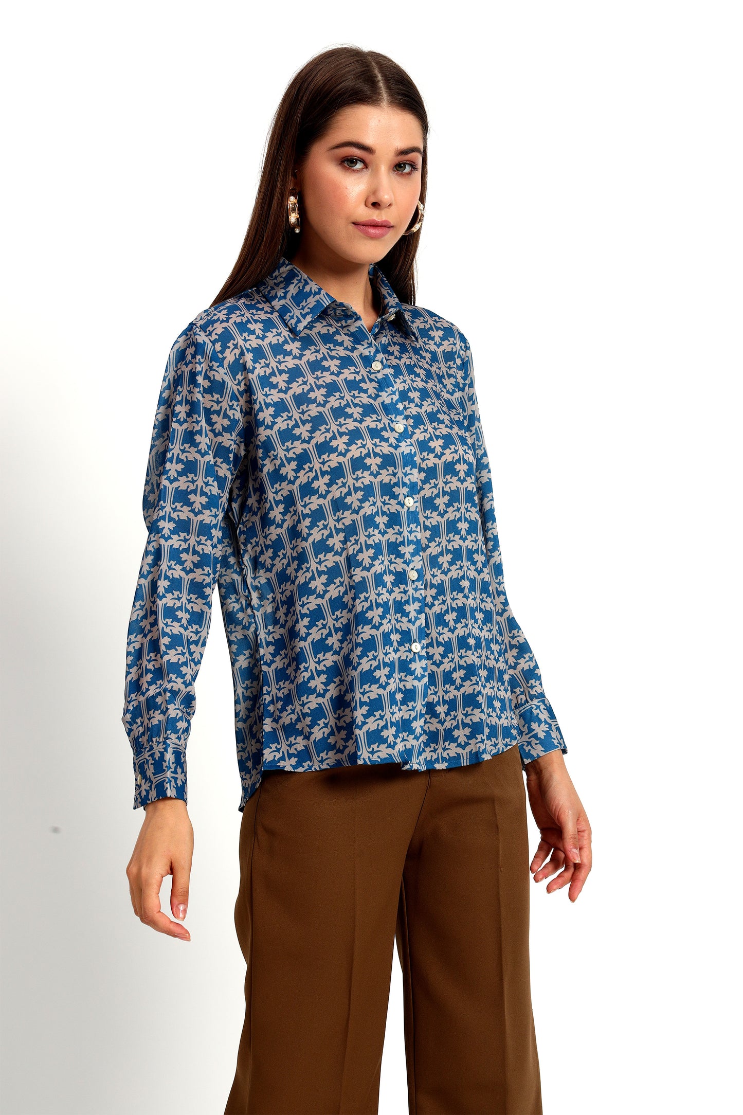 Light Indigo Printed Shirt