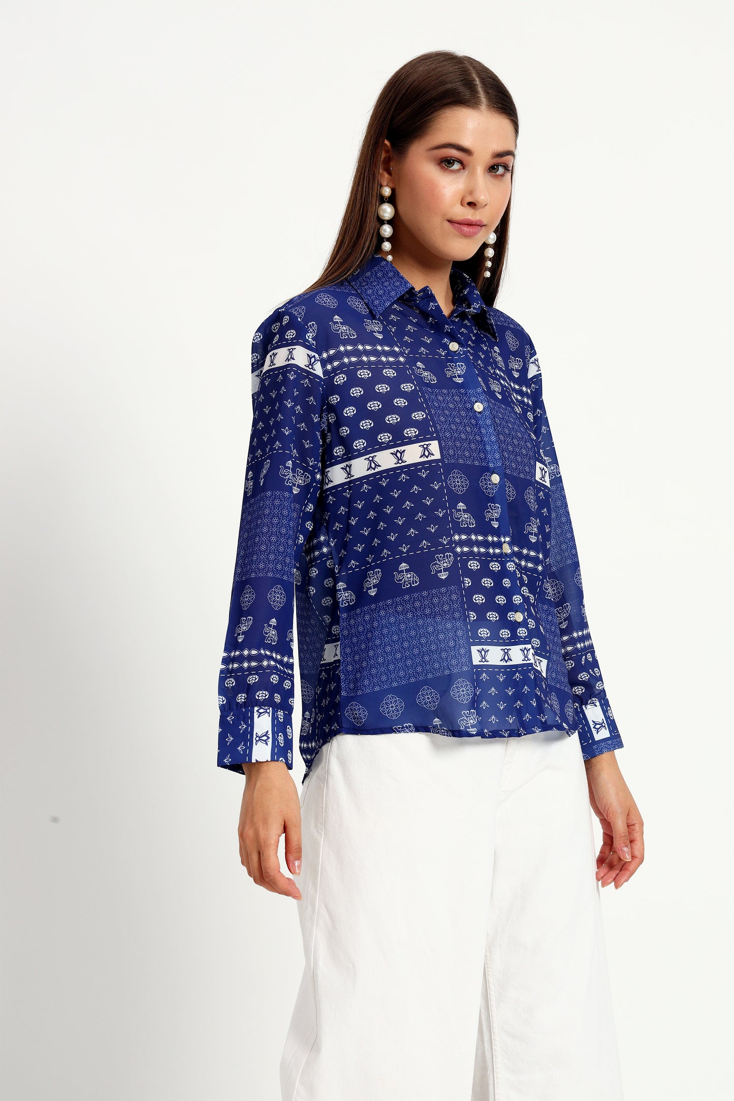 Indigo Printed Shirt