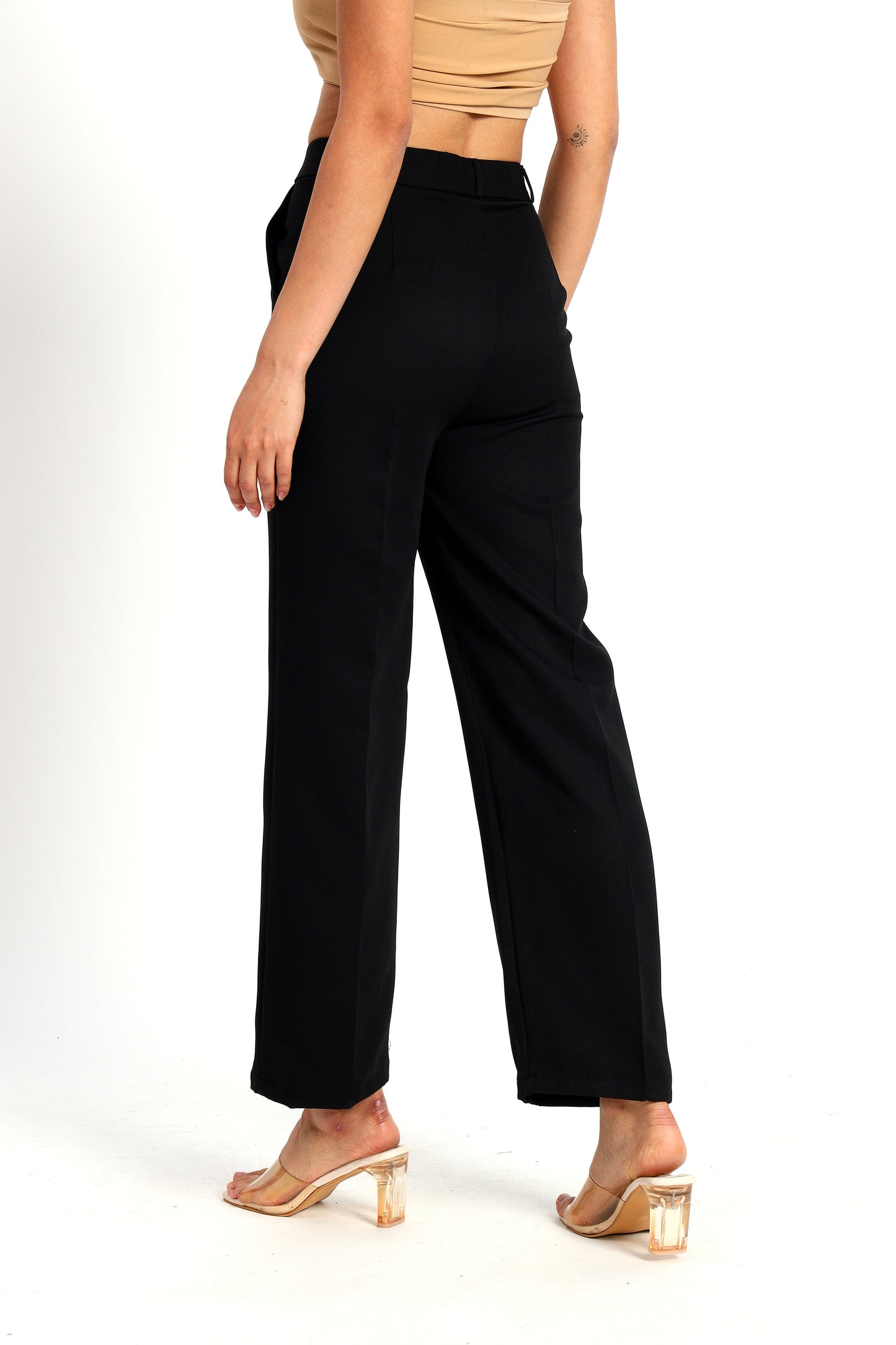 Black Straight Fit Korean Pants