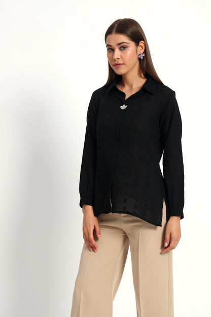 Classic Black Cotton Shirt