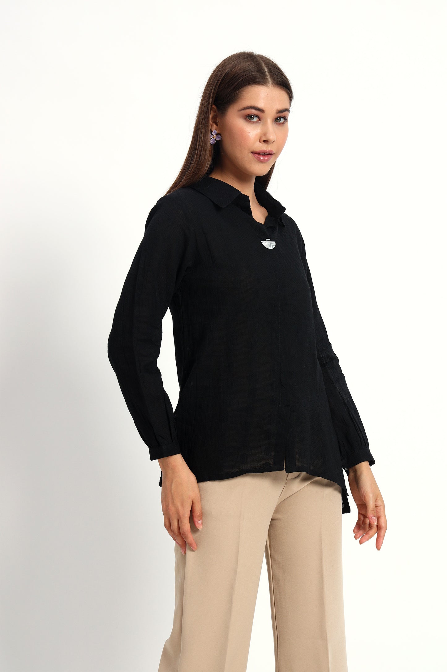 Classic Black Cotton Shirt