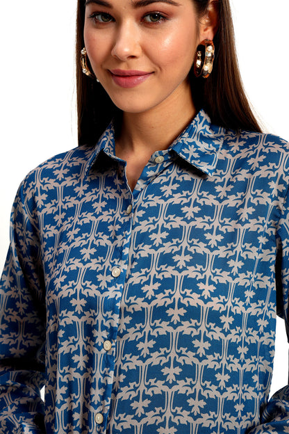 Light Indigo Printed Shirt