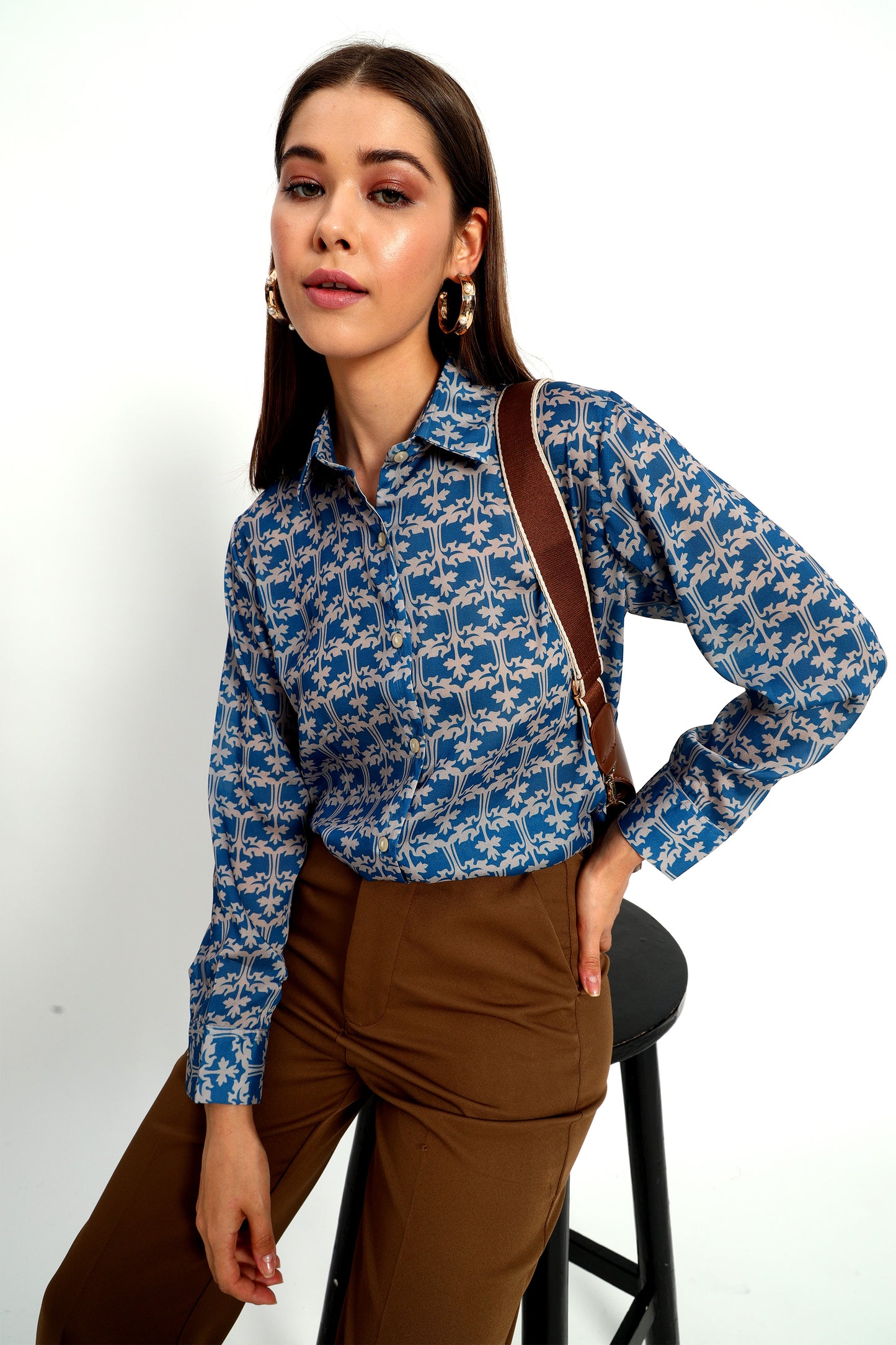 Light Indigo Printed Shirt