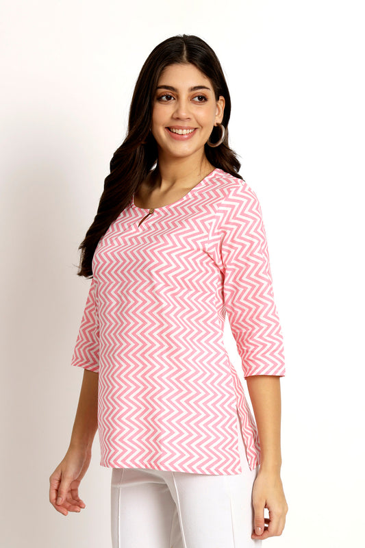 Zig-Zag Printed Short Tunic
