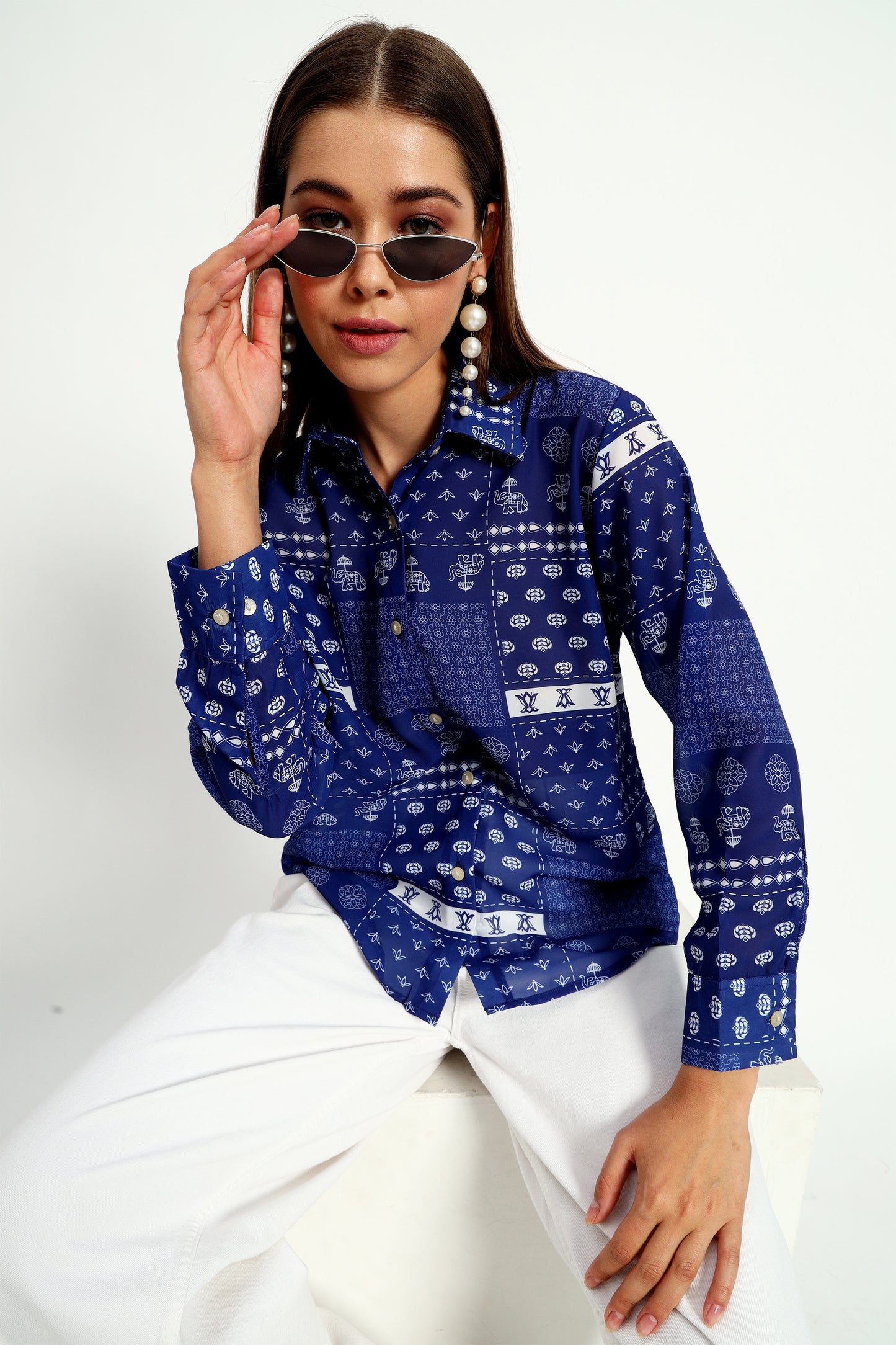 Indigo Printed Shirt