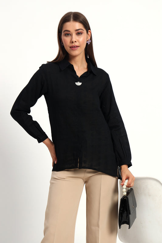 Classic Black Cotton Shirt