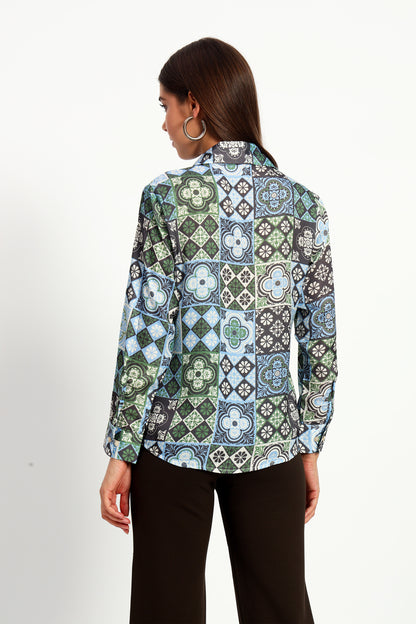 Patchwork Print Shirt