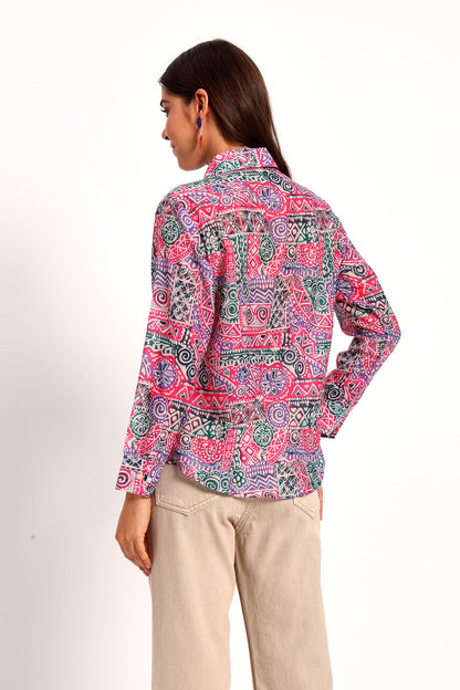 Bright Pink Batik Shirt