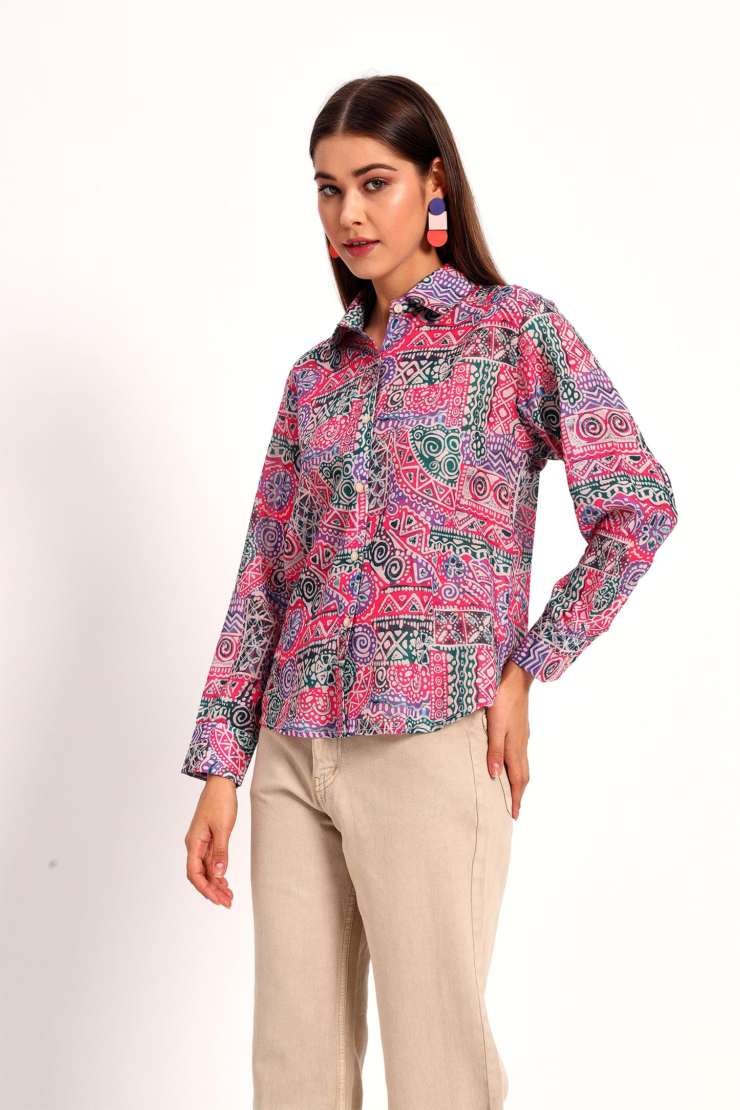 Bright Pink Batik Shirt