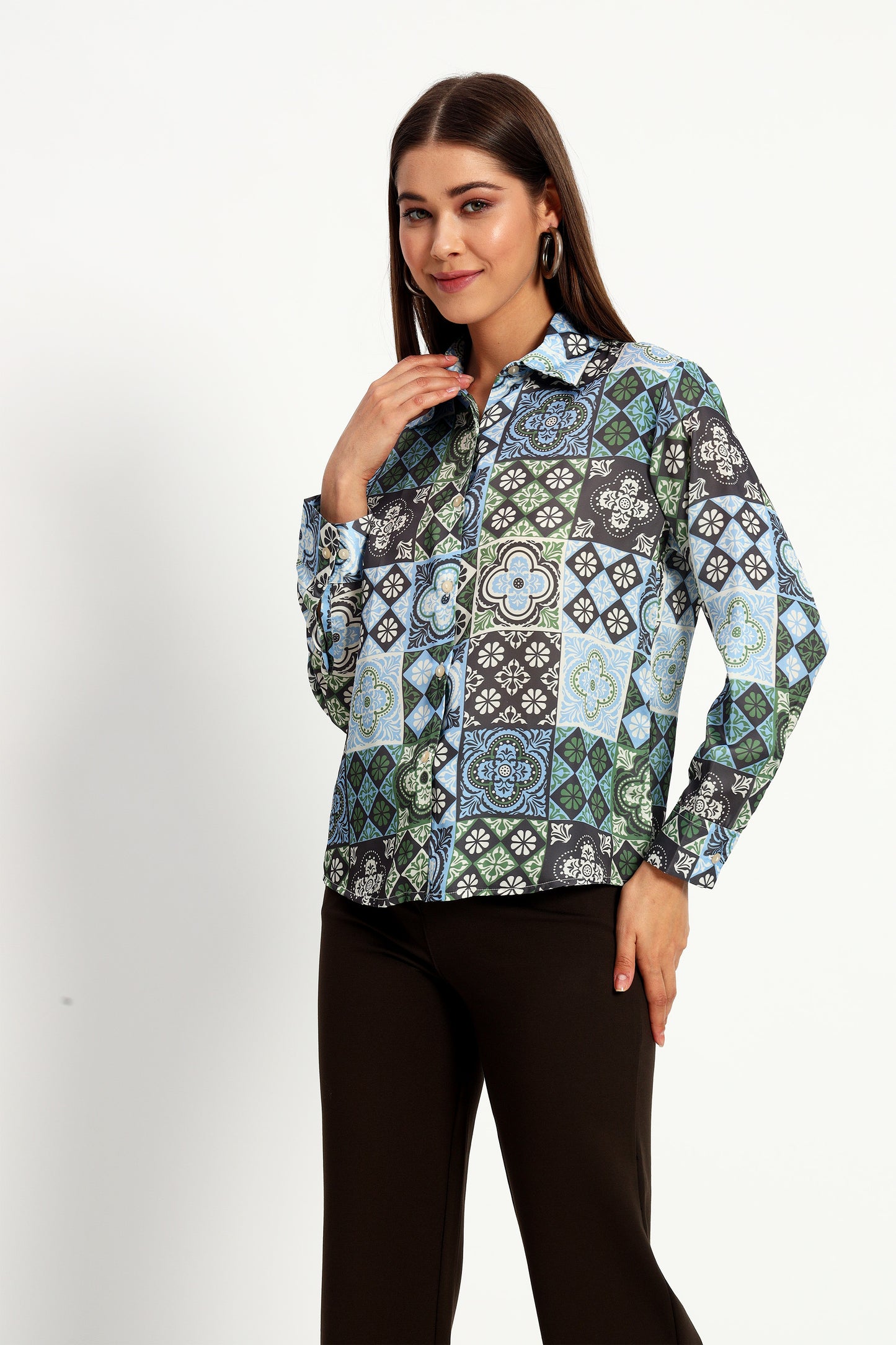 Patchwork Print Shirt