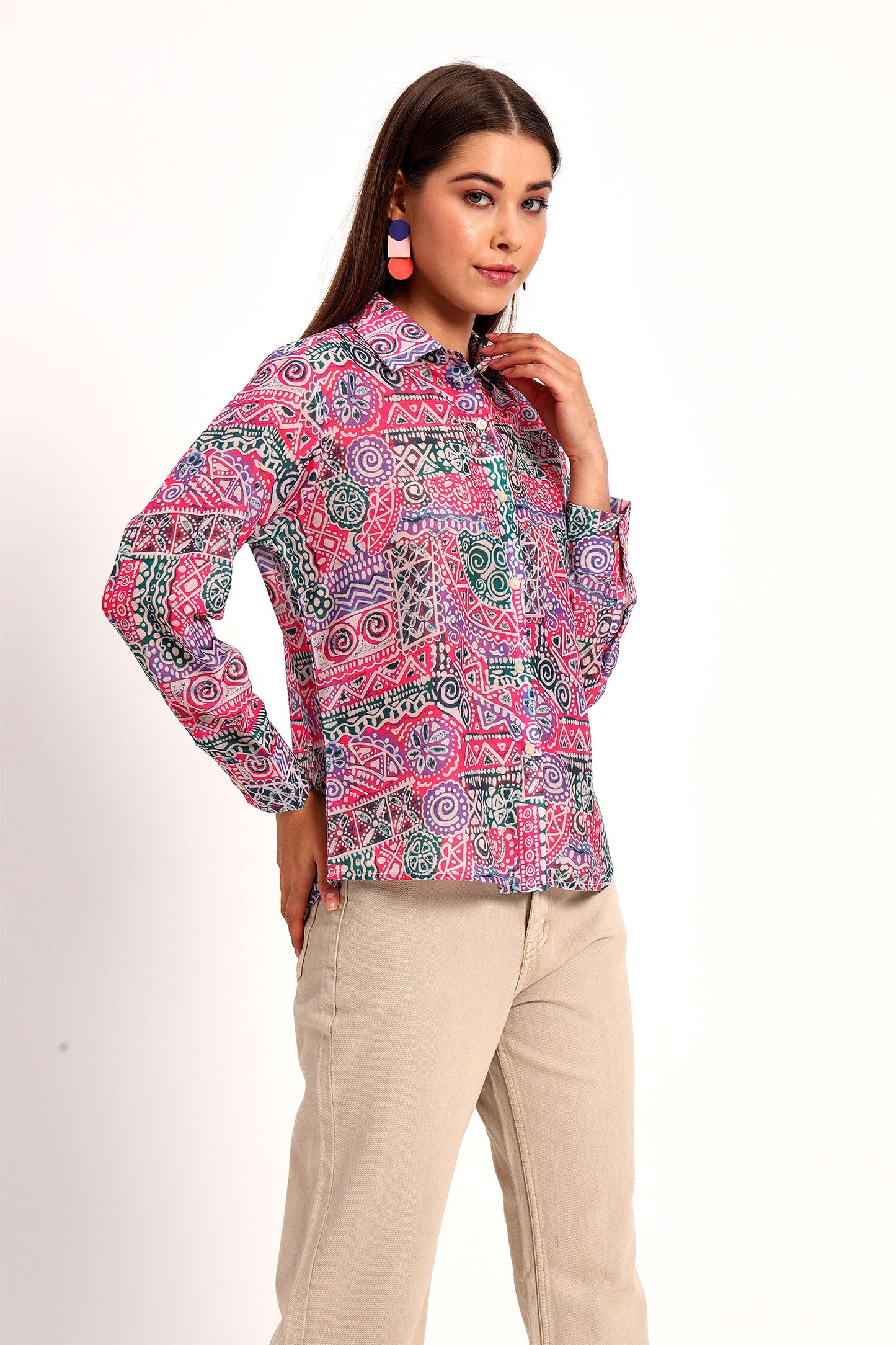 Bright Pink Batik Shirt