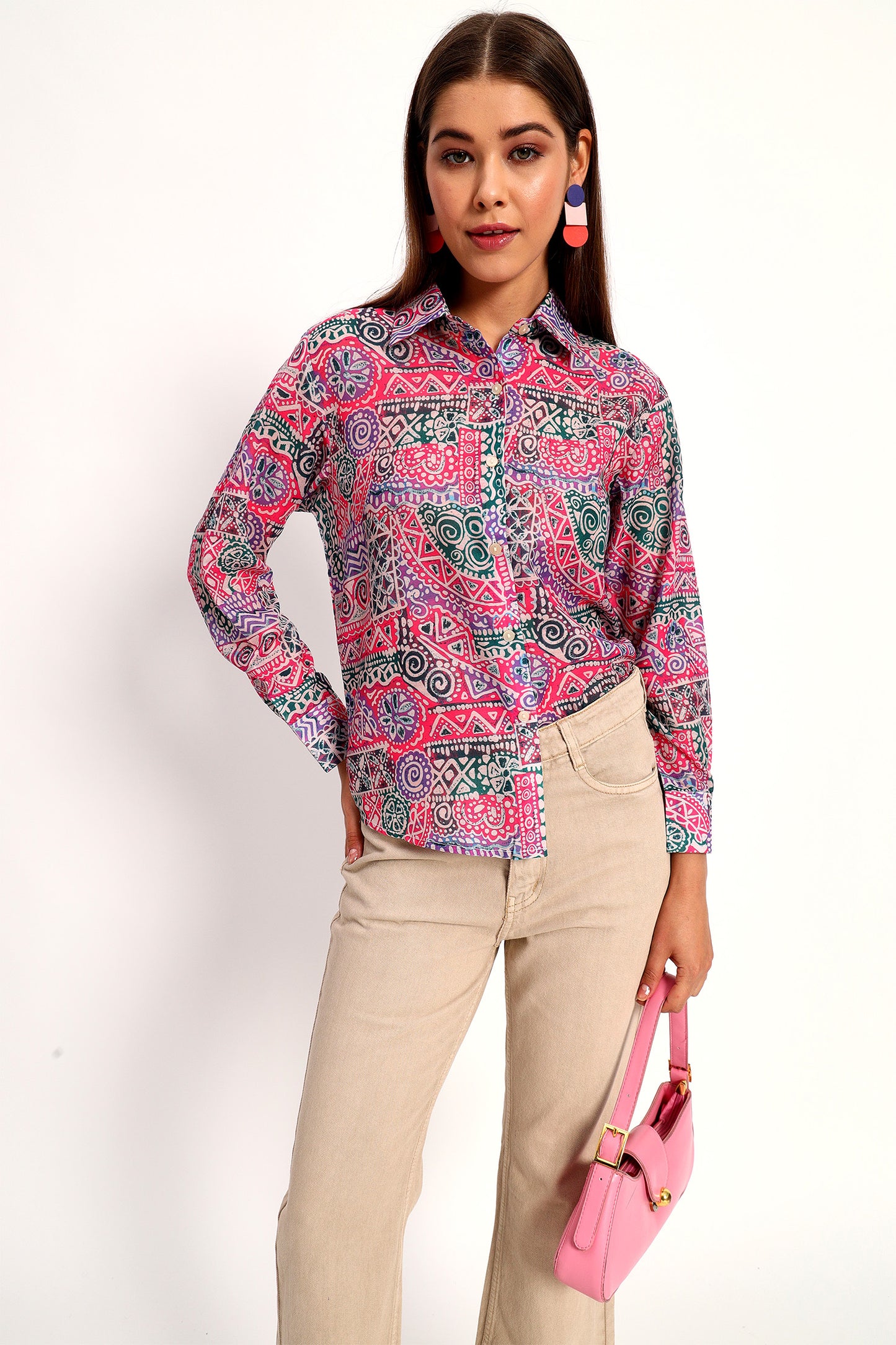 Bright Pink Batik Shirt