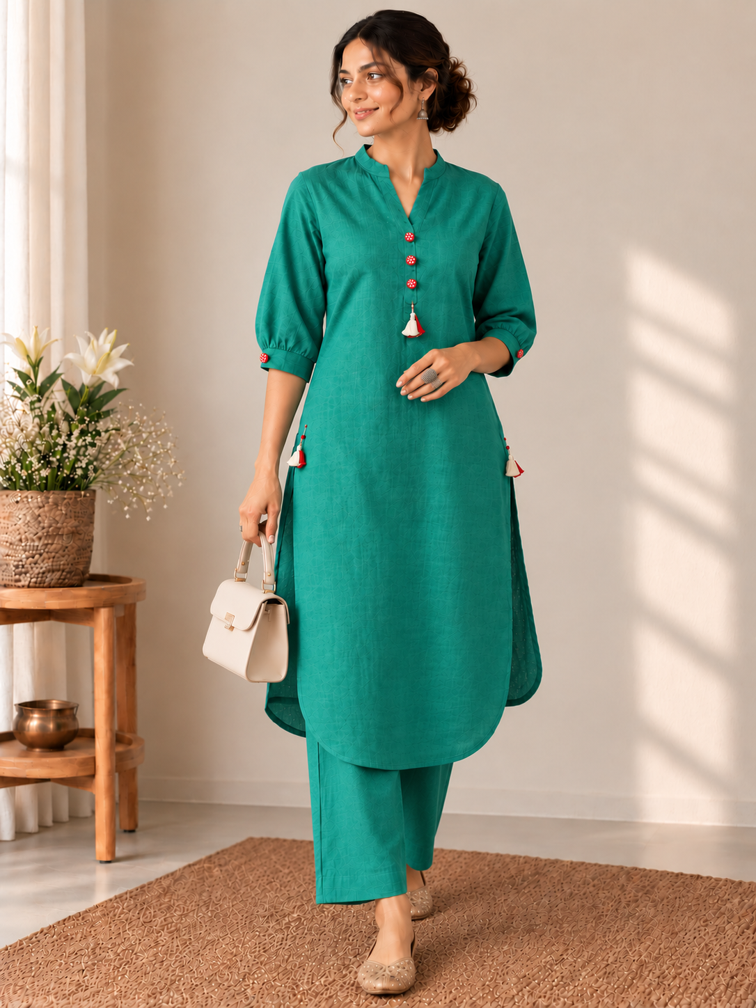 MOR - Teal Green Kurta Set