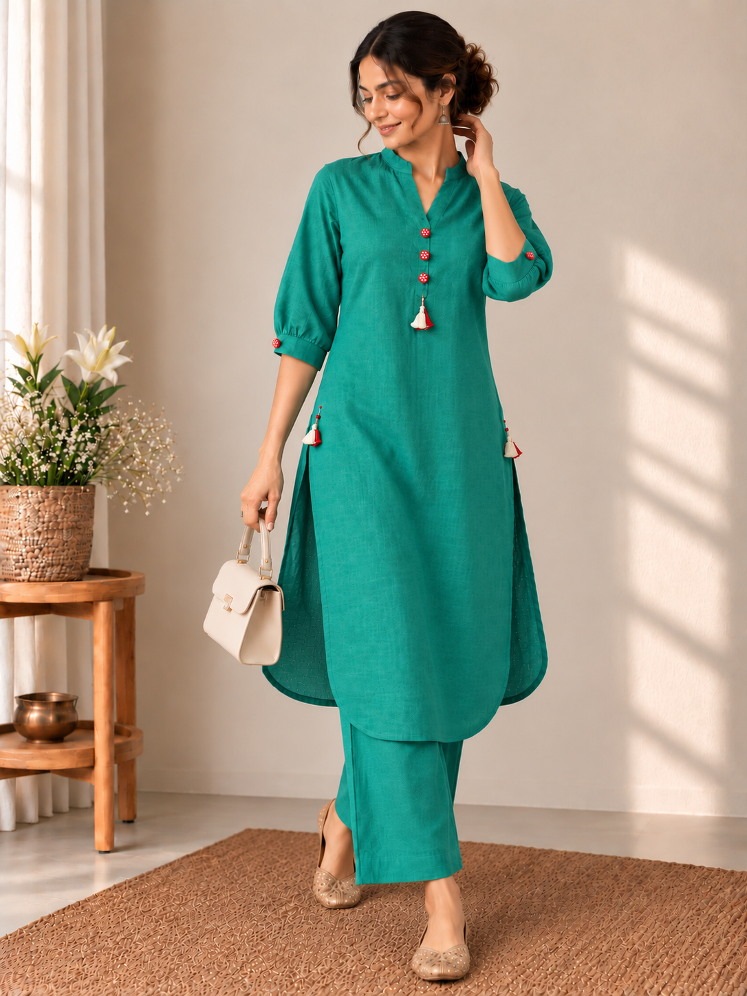 MOR - Teal Green Kurta Set
