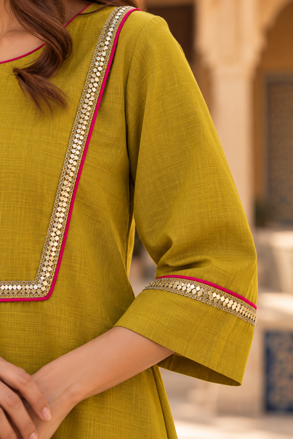 Mustard Yellow A-Line Kurta Set
