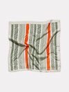 Beige Printed Stripe Satin Scarf (20.5 x 20.5 Inches)