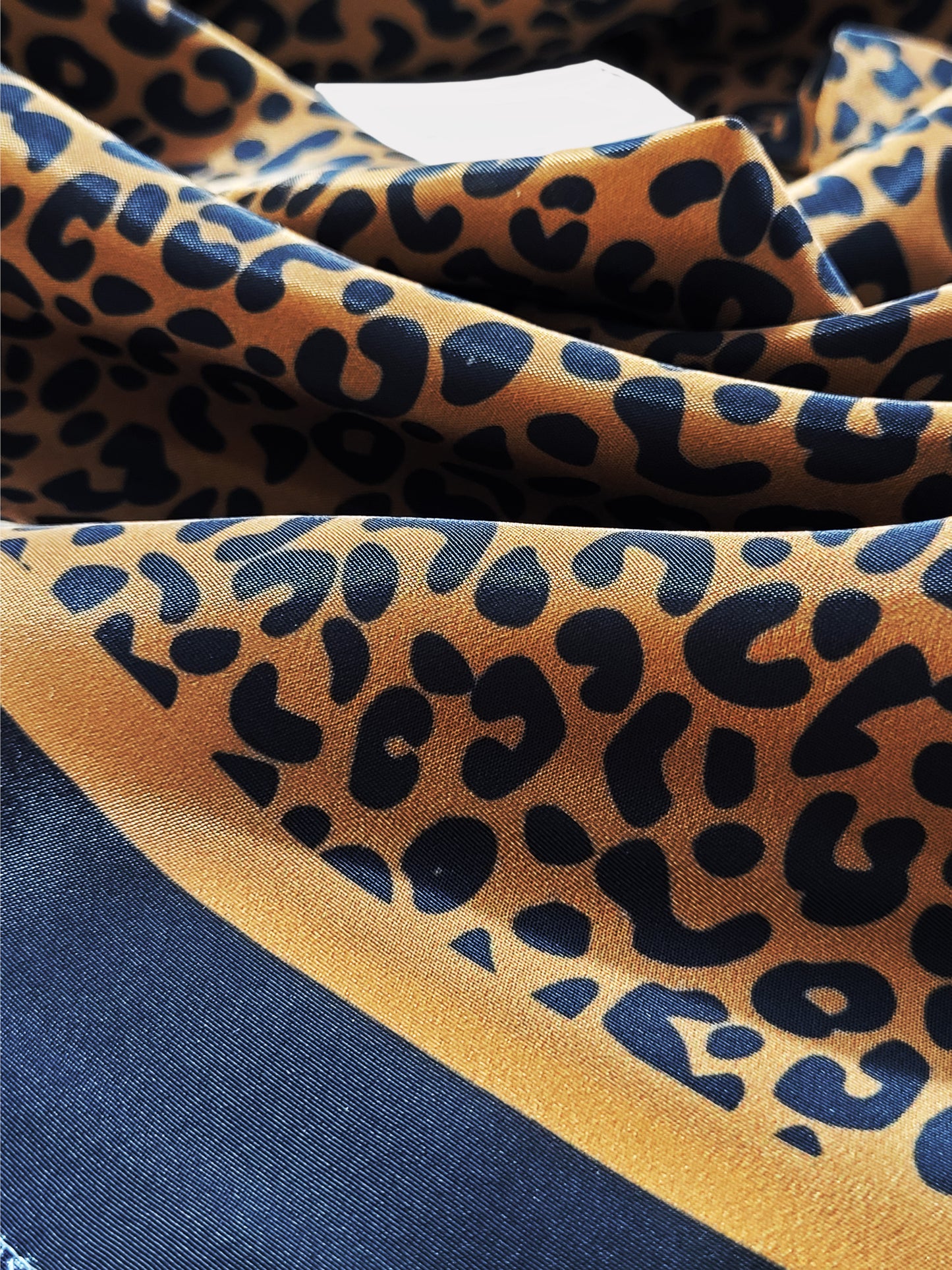 Brown Animal Printed Satin Scarf (20.5 x 20.5 Inches)