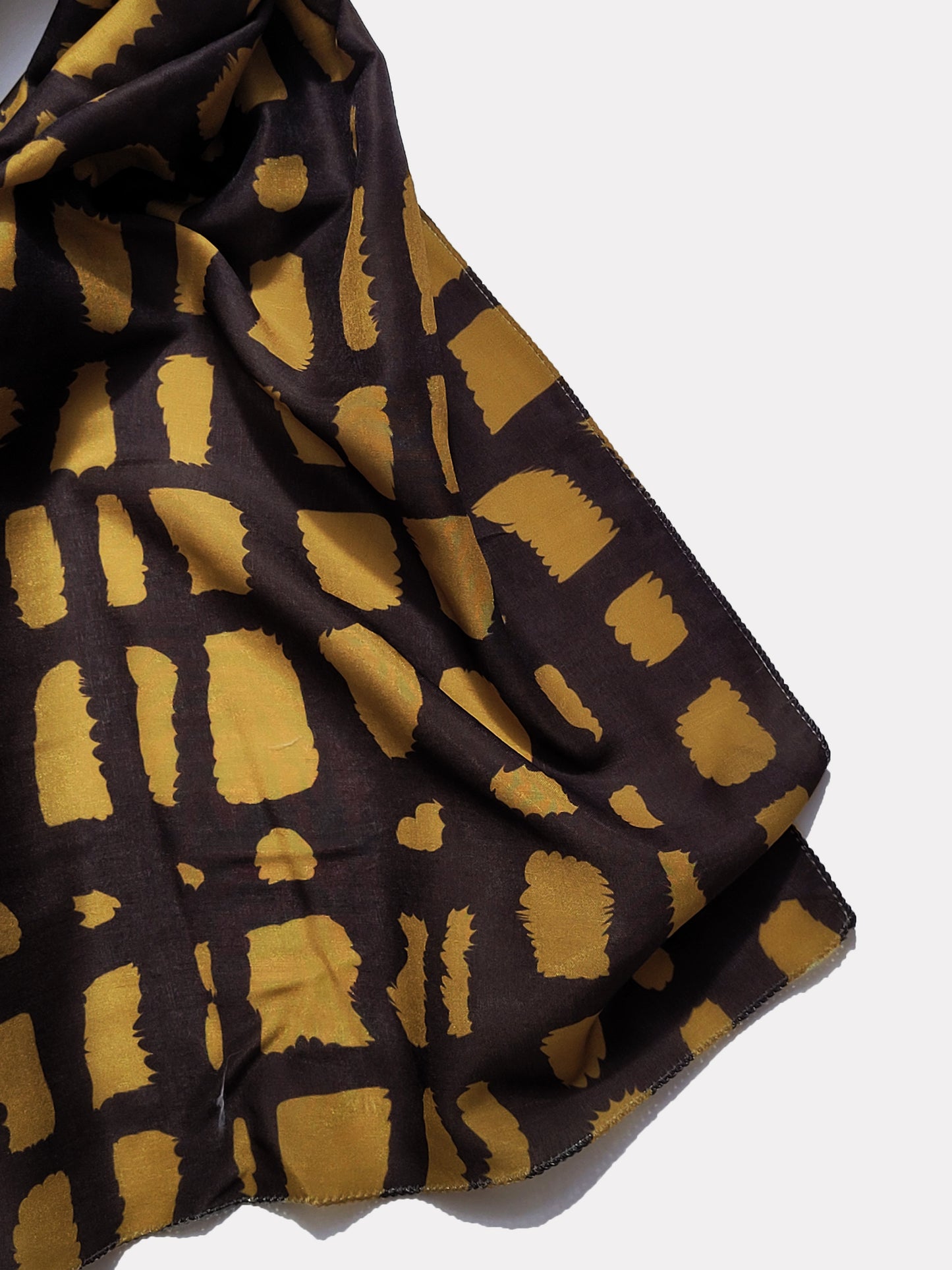 Brown Brick Printed Cotton Scarf