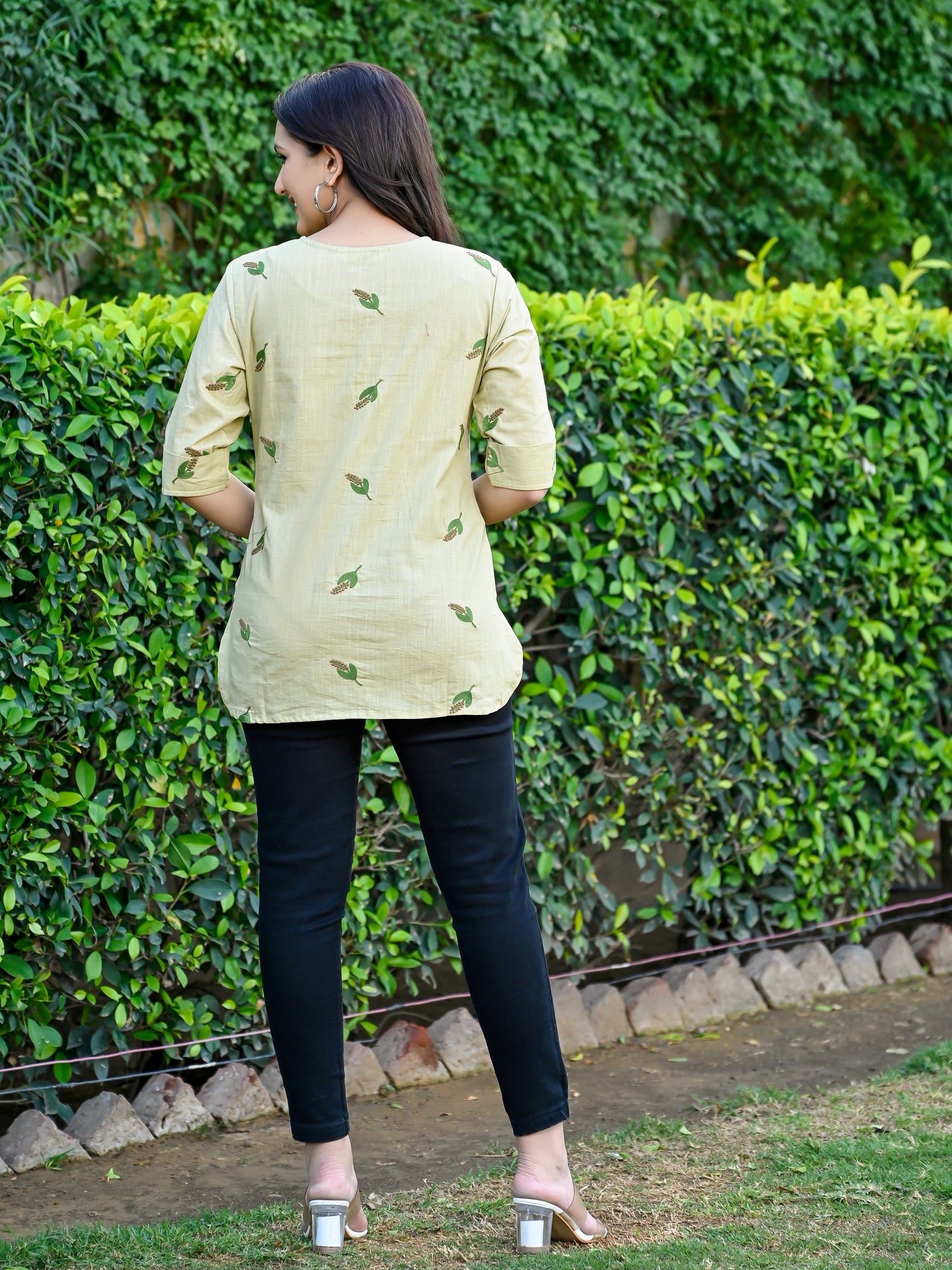 Chikoo Embroidered Cotton Top