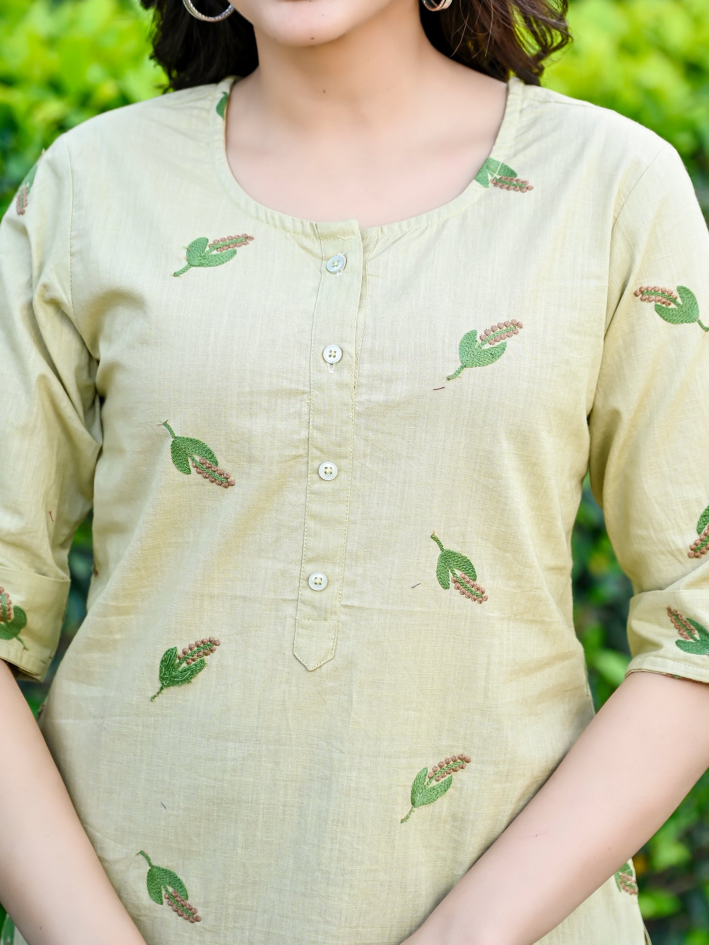 Chikoo Embroidered Cotton Top