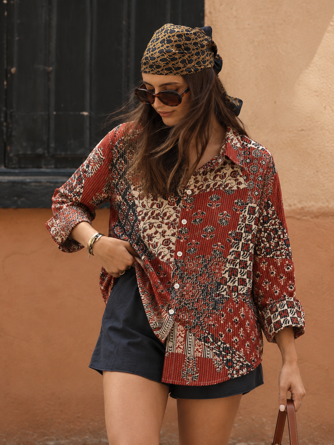 Kantha Embroidered Printed Cotton Shirt