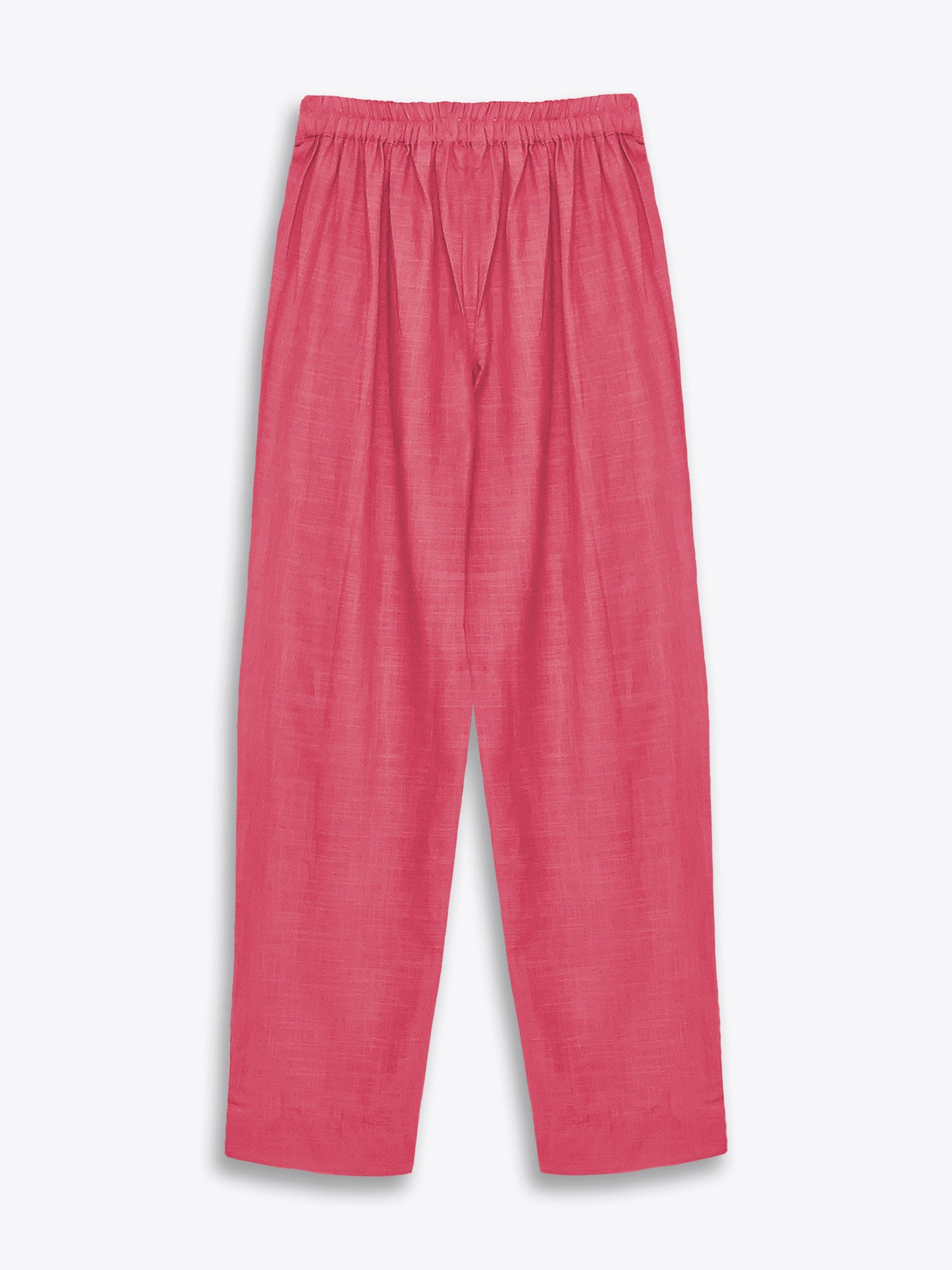 Flamingo Pink Embellished Cotton A-Line Kurta Set