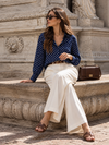 Navy Polka Dot Cotton Shirt