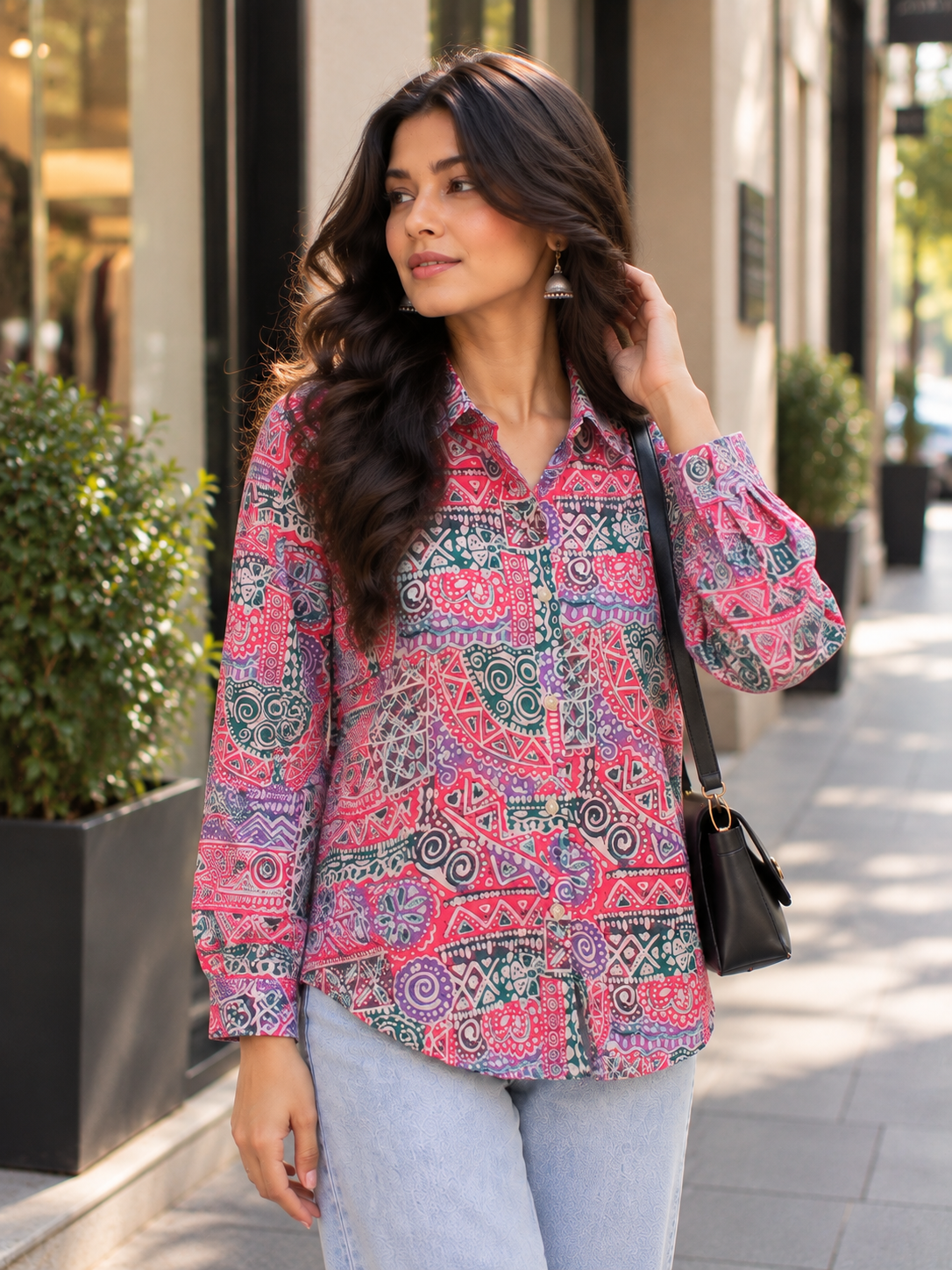 Bright Pink Batik Shirt