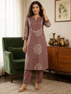 Bandhani - Dark English Brown Kurta Set