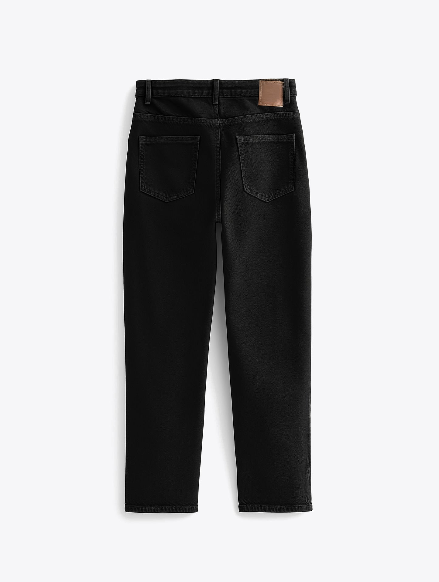 Black Straight Fit Wide Leg Jeans