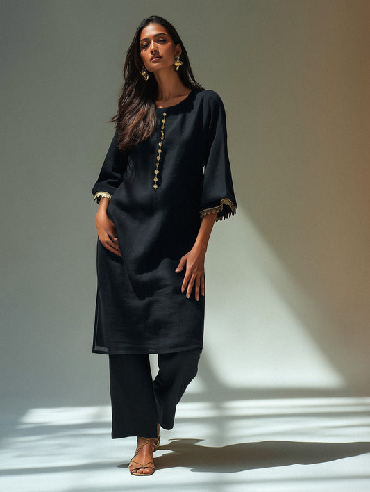 NOIRAA - Black Kurta Set