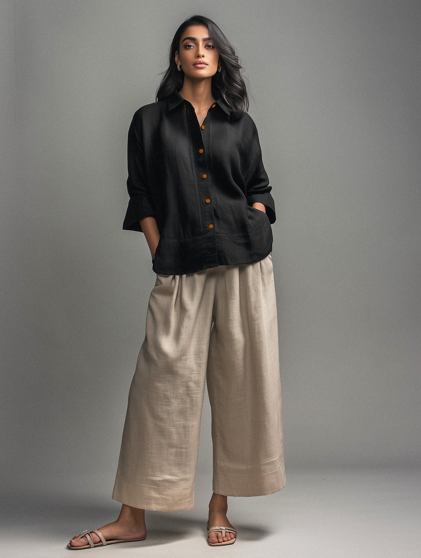 Midnight Black Cotton Shirt