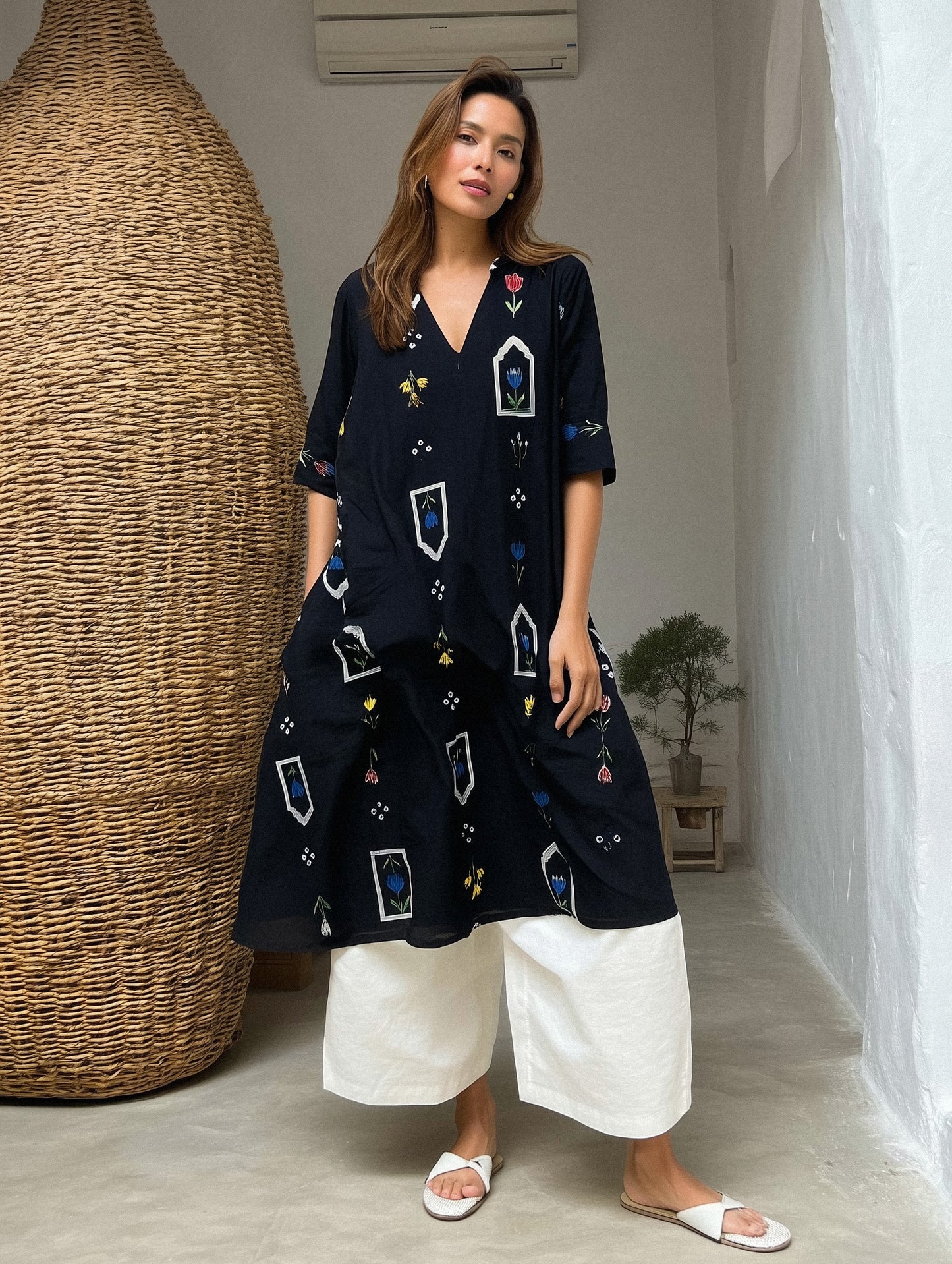BAAGH - Black Printed A-Line Kurta Set