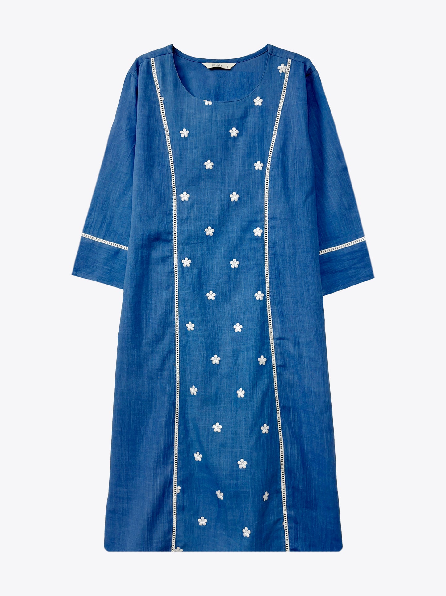 The Royal Blue - Embroidered Princess line Kurta Set