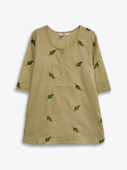 Chikoo Embroidered Cotton Top