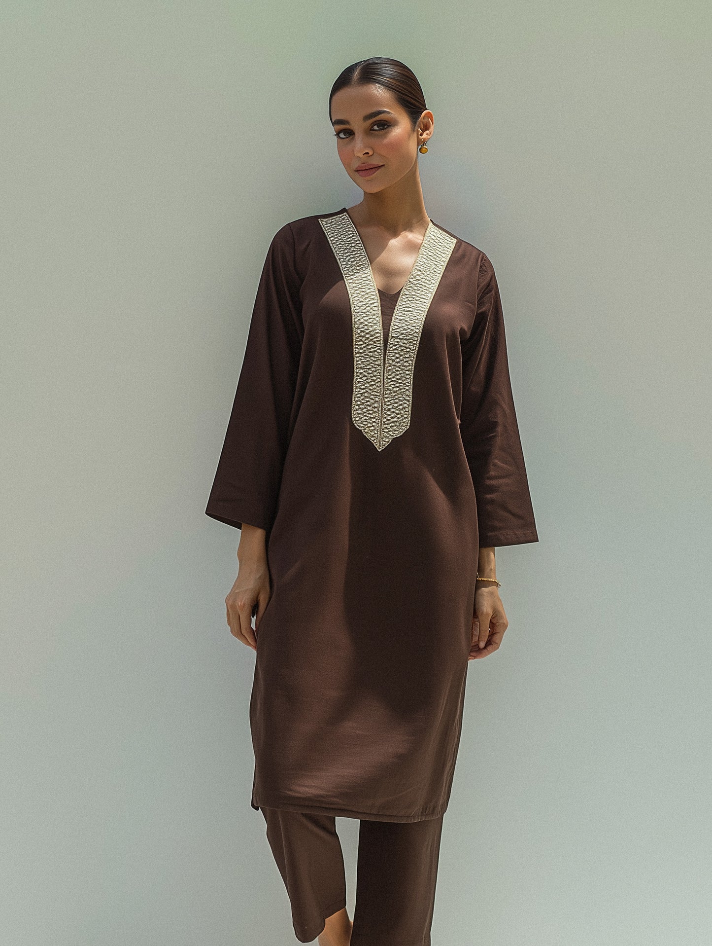 ZAHRA – Cocoa Kurta Set