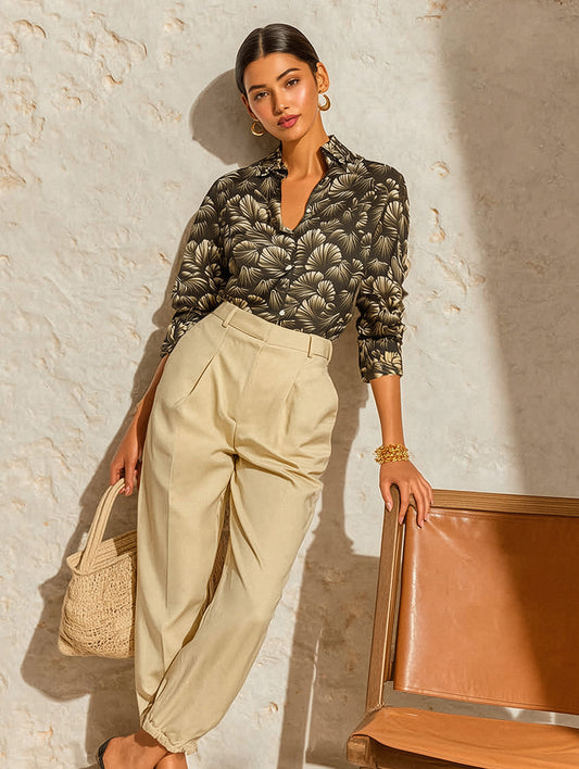 Georgette Satin Printed Shirt