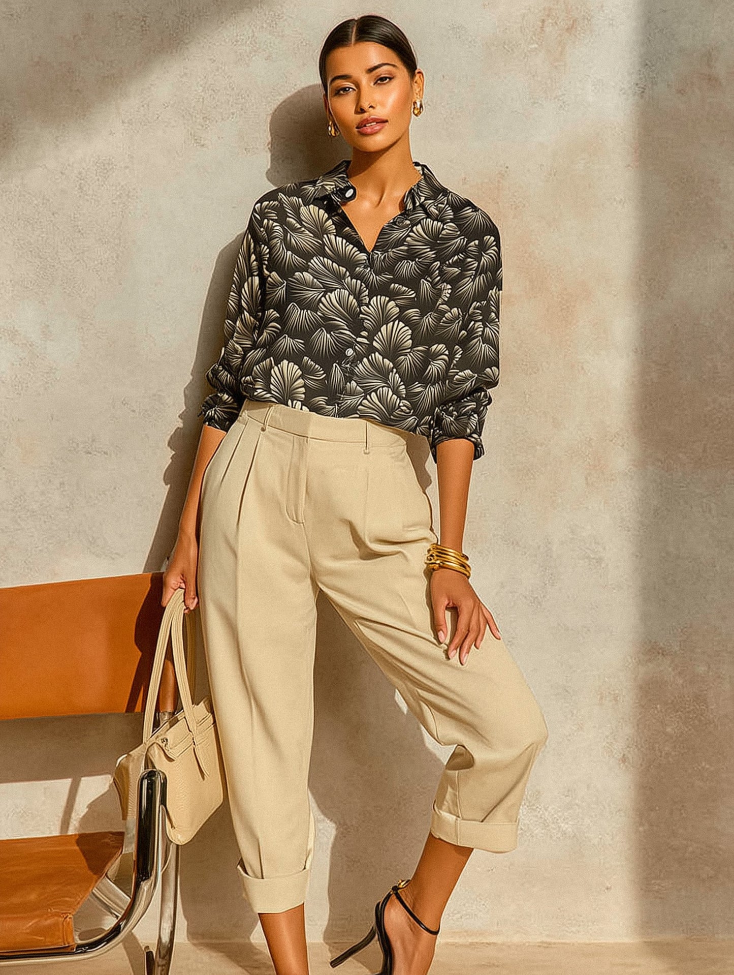 Georgette Satin Printed Shirt